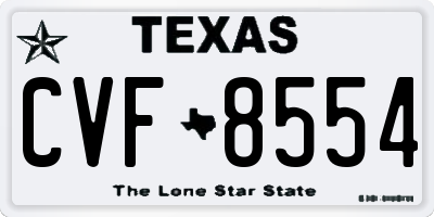 TX license plate CVF8554