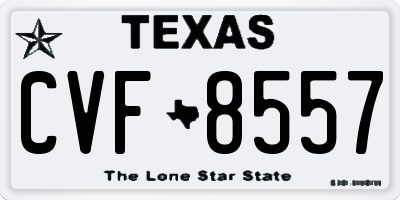TX license plate CVF8557