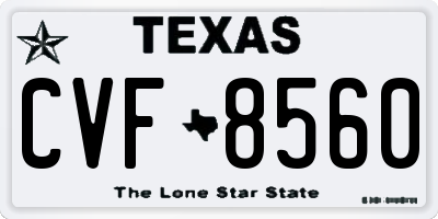 TX license plate CVF8560