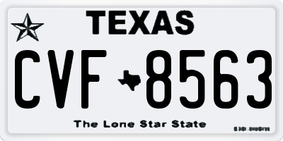 TX license plate CVF8563