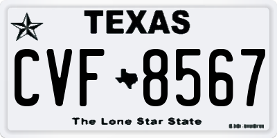 TX license plate CVF8567