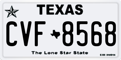 TX license plate CVF8568
