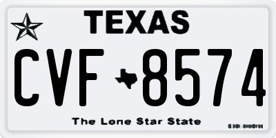 TX license plate CVF8574