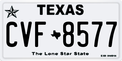 TX license plate CVF8577