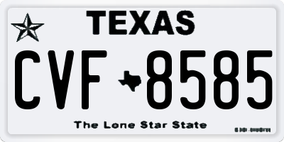 TX license plate CVF8585