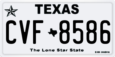 TX license plate CVF8586