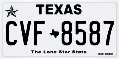 TX license plate CVF8587