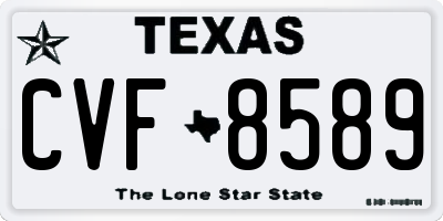 TX license plate CVF8589