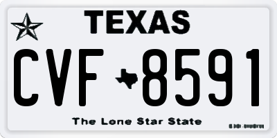 TX license plate CVF8591