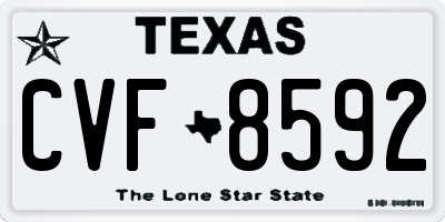 TX license plate CVF8592