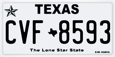 TX license plate CVF8593