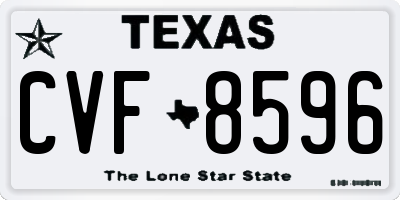 TX license plate CVF8596