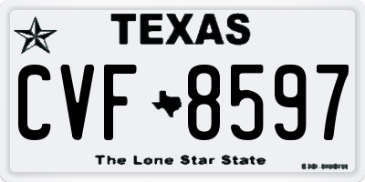 TX license plate CVF8597