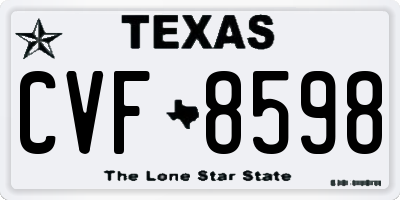 TX license plate CVF8598