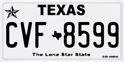 TX license plate CVF8599
