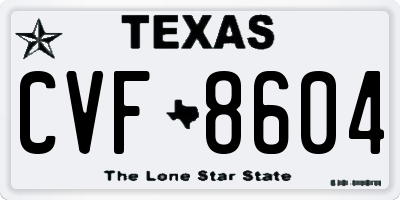 TX license plate CVF8604