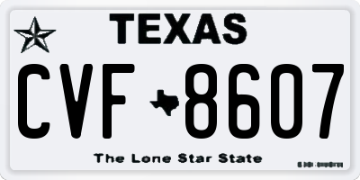 TX license plate CVF8607