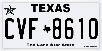TX license plate CVF8610