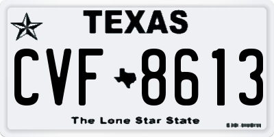 TX license plate CVF8613