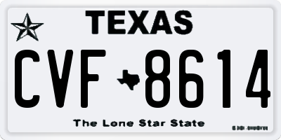 TX license plate CVF8614