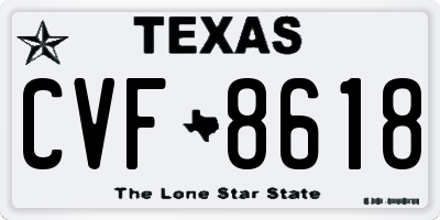 TX license plate CVF8618