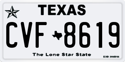 TX license plate CVF8619