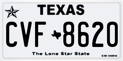 TX license plate CVF8620