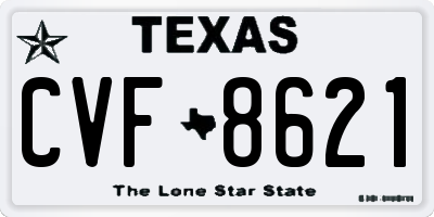 TX license plate CVF8621