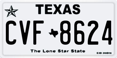 TX license plate CVF8624