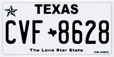 TX license plate CVF8628