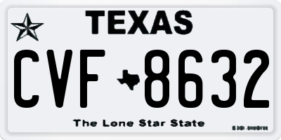 TX license plate CVF8632