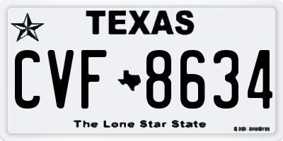 TX license plate CVF8634