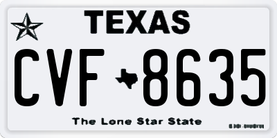 TX license plate CVF8635