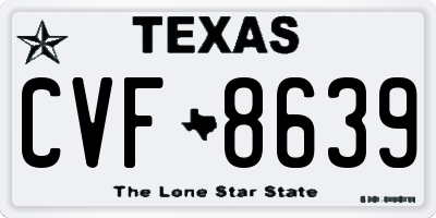 TX license plate CVF8639