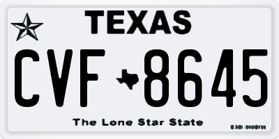 TX license plate CVF8645