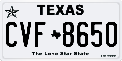 TX license plate CVF8650