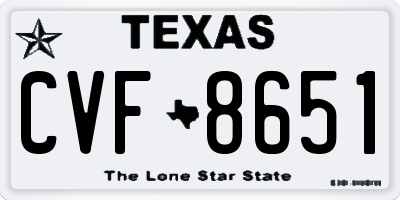 TX license plate CVF8651