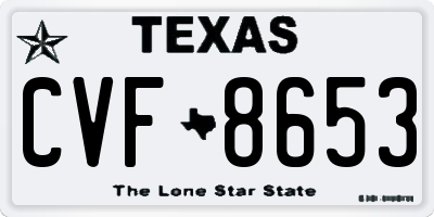 TX license plate CVF8653