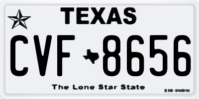 TX license plate CVF8656