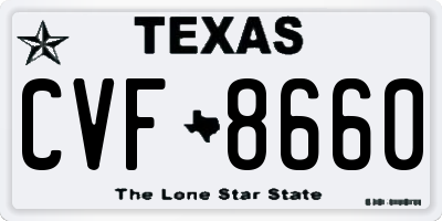 TX license plate CVF8660