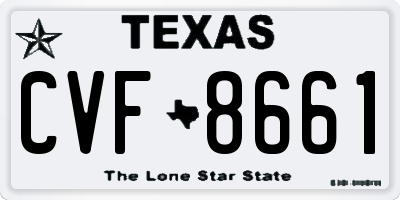 TX license plate CVF8661