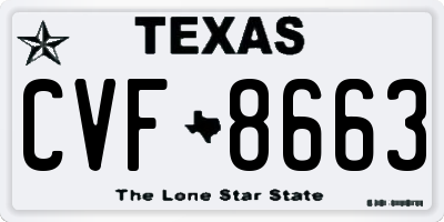 TX license plate CVF8663