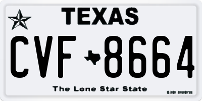 TX license plate CVF8664