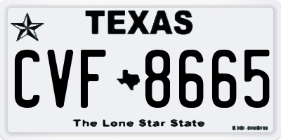 TX license plate CVF8665