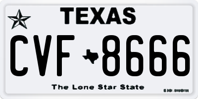 TX license plate CVF8666