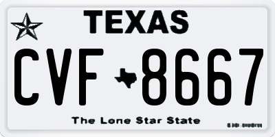 TX license plate CVF8667