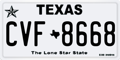 TX license plate CVF8668
