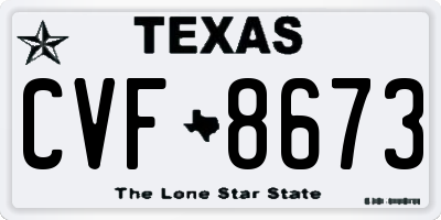 TX license plate CVF8673