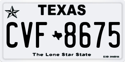 TX license plate CVF8675