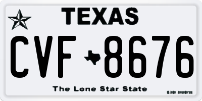 TX license plate CVF8676